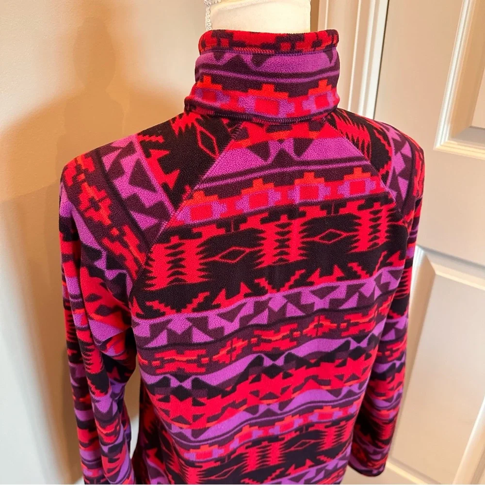 ⚡️FLASH SALE⚡️ Eddie Bauer Fleece Quarter Zip Aztec Print Size Medium - Picture 5 of 6